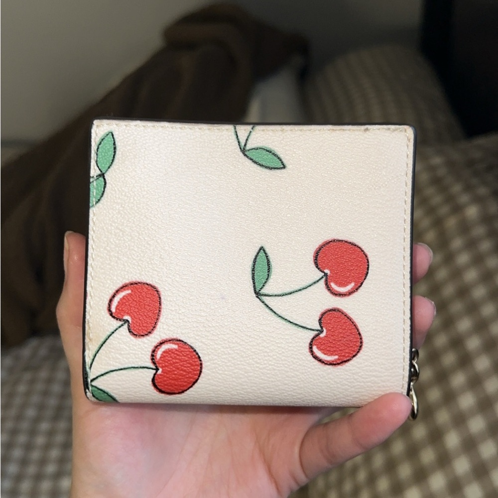 Coach Beige Wallet with Cherry Design - Picture 2 of 5